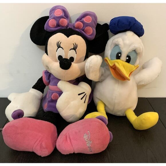 Lot Of 6 Disney Plush Stuffed Minnie Purse Abu Bolt Eeyore & Vtg Donald Duck - Picture 2 of 8